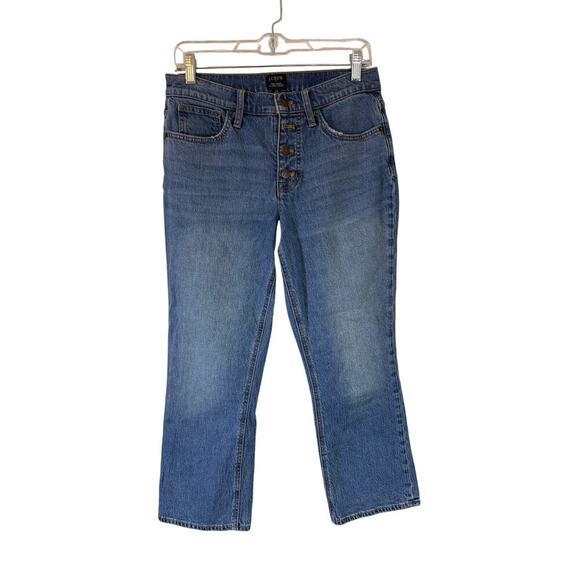 J crew factory Flare Crop Jean All day stretch size 28 button fly - Picture 1 of 5
